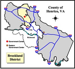 Brookland District Map, Henrico County, Virginia.