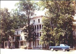 Demolition of Forest Lodge, front view, 1989.