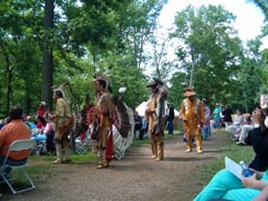 Native Americans participate in the May activities at the Citie of Henricus.
