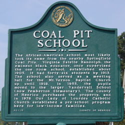 Coal Pit School sign.