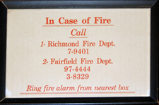 Donation of an emergency sign from the privately-run Fairfield Fire Department by Joseph A. Brandon, Jr.