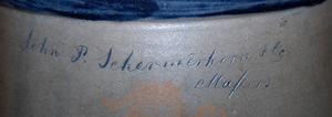 John Poole Schermerhorn's signature, rare for the pottery he made.