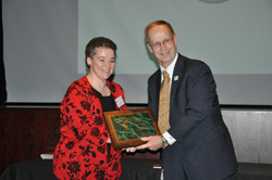HCHS webmaster, Terri Trembeth, receiving her HPAC Award of Merit.