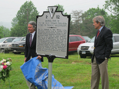 Part of our sister county's May 14th celebration included a ceremony held in Christ Episcopal Church and the unveiling of a roadside marker honoring Rev. Dr. W.A.R. Goodwin, whose boyhood home was in Nelson County.