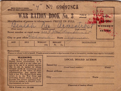 Ration books were used to store ration stamps and coupons during WWII.