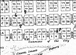 Location of courthouse in Young's 1835 map of Richmond.