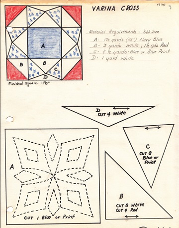 Pattern for creation of quilting sections of the quilt.