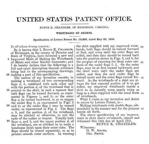 Specification of Letters Patent by Rufus K. Handler.