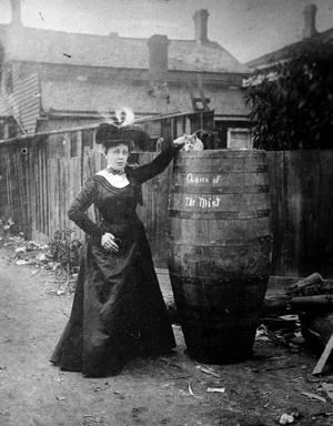 Annie Edson Taylor and her barrel.