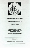 Henrico County Historical Society magazines June 1975 to March 1995