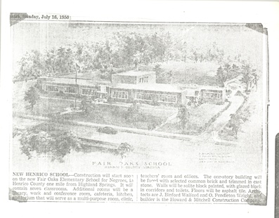 Article about new brick school construction.