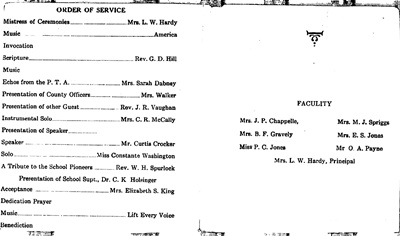 Dedication Program 1951 Page 2.