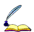 Graphic showing a book being signed.