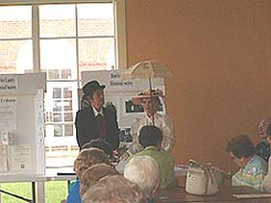 Sharon Francisco and Fran Purdum portraying Lewis Ginter and Grace Arents.