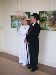 Sharon Francisco and Fran Purdum portraying Lewis Ginter and Grace Arents.