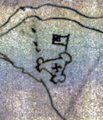 Sketch of Jamestown (Virginia) fort in 1608.