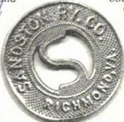 Pictured is a token from Sandston Railway, the final successor to the Seven Pines Railway Company.