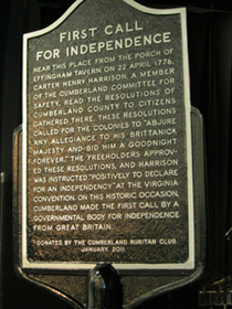 Cumberland County Historical Marker.