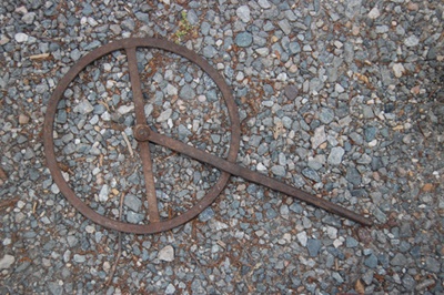 Hand-forged iron object.