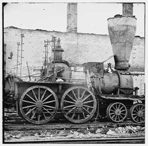 Damaged locomotive.