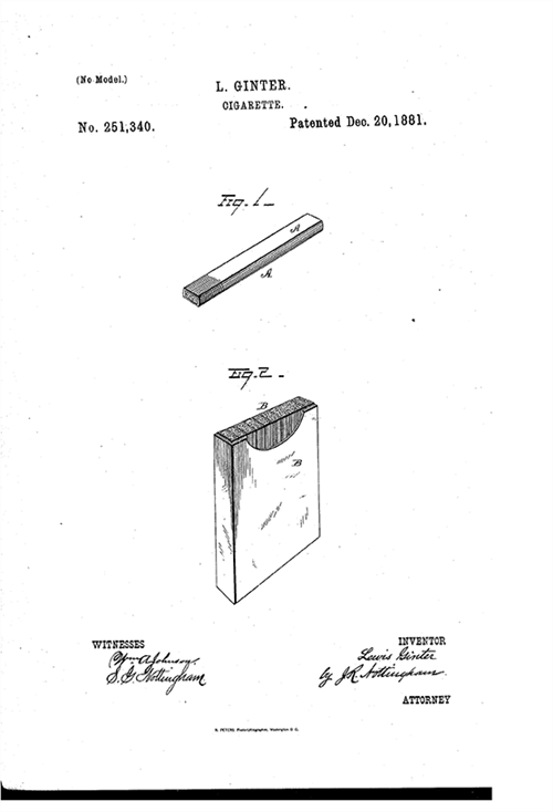 Lewis Ginter's patent illustration.