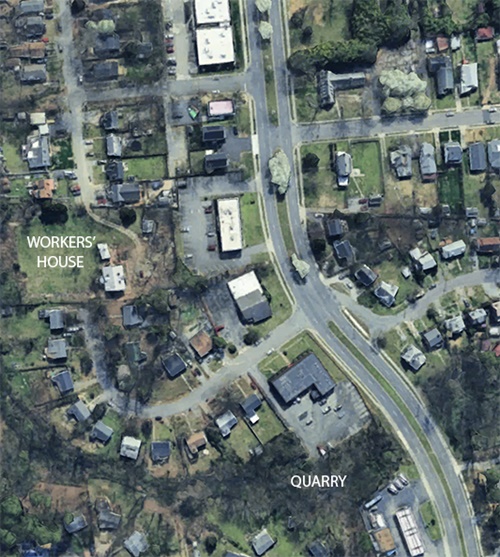 Aerial view of Lakeside quarry.