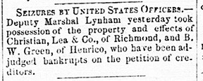 1867 property seizure announcement.