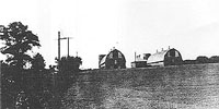 Curles Neck barns, circa 1930, in Varina District, Henrico County, Virginia.