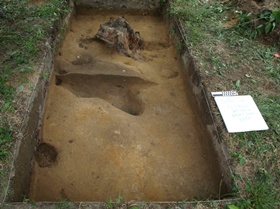 Base of Excavation of Indian Springs Farm Site in Varina District, Henrico County, Virginia.